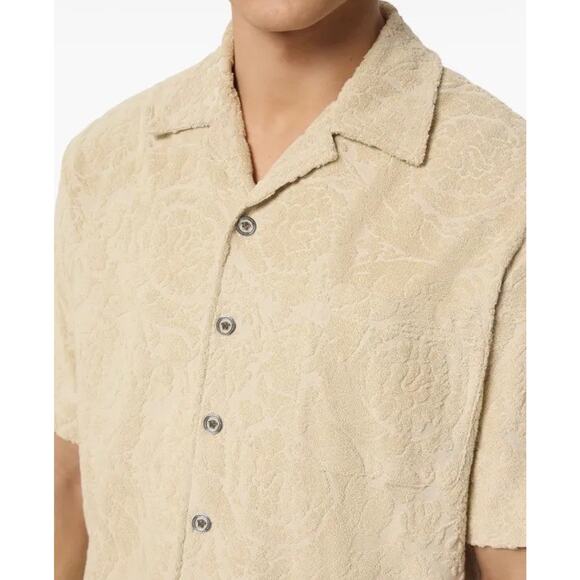 Versace Barocco Jacquard Towel Shirt Size Large 1015692 Made in Italy NWT $1325 - Picture 3 of 15